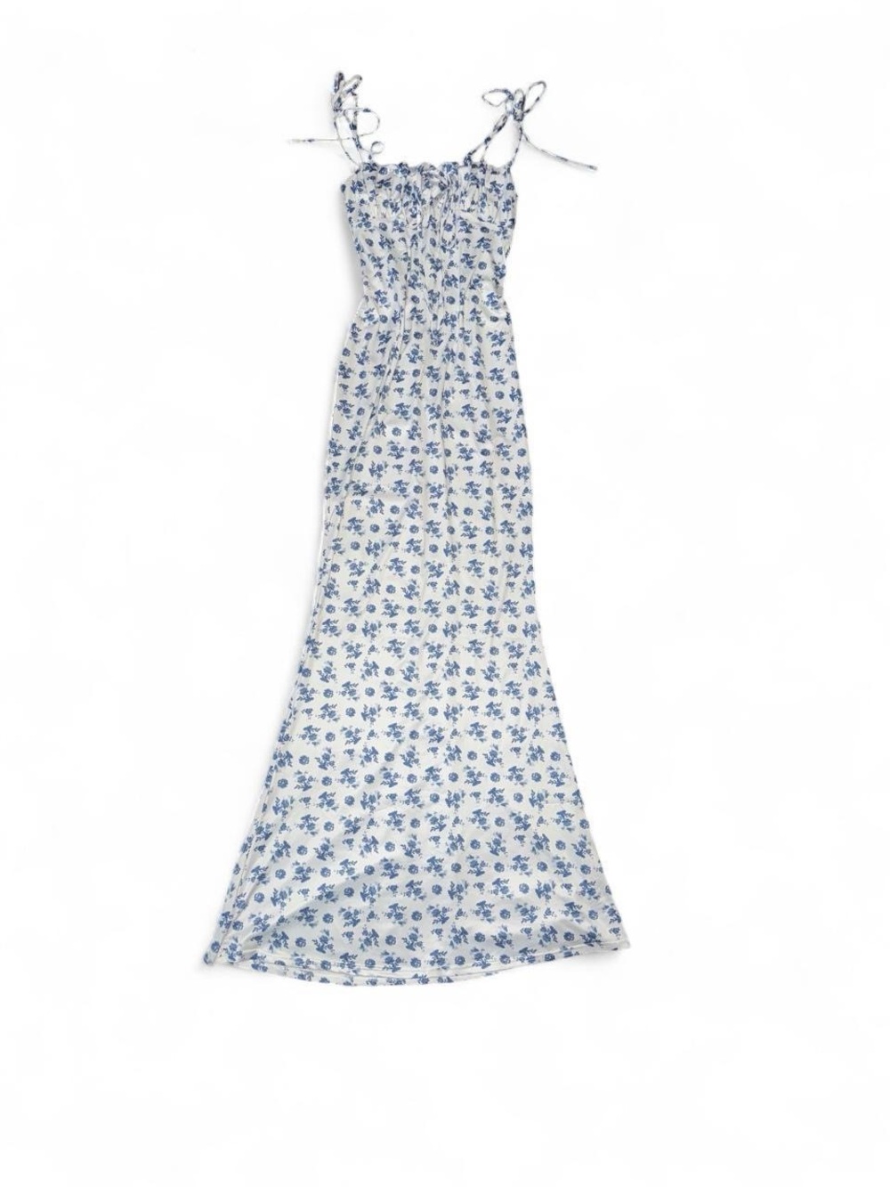 Floral Print Tie-Strap Maxi Dress NWT